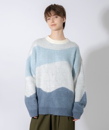 WAVE PATTERN SHAGGY KNIT / シャギーウェーブニット