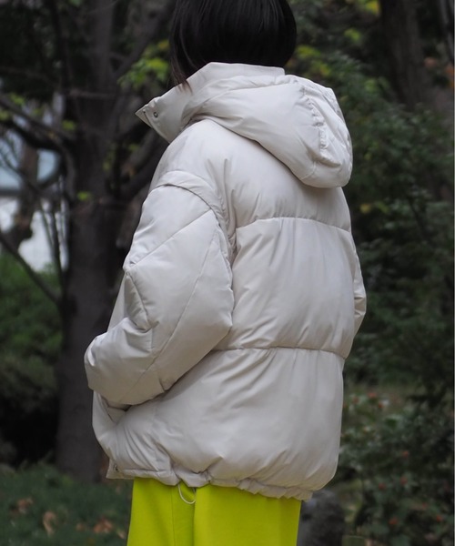cepo（セポ）の「ハイネックエアコンダウン 2WAY <追加生産分＞（ダウンジャケット/コート・レディース・オフホワイト/ブラック・M/L）」の5枚目の写真