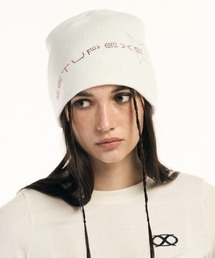 SETUPEXE | 【SETUP‐EXE/セットアップエグゼ】Star red lettering hotfix Beanie/ラインストーン ビジュー ビーニー ニット帽 帽子(ニットキャップ/ビーニー)