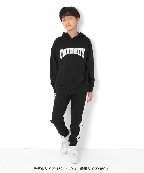 GLAZOS（グラソス）の「[スリムテーパード]裏毛・サイドライントラックパンツ（その他パンツ・キッズ・オートミール/ブラック/グレー・160cm/170cm/150cm/140cm）」の14枚目の写真