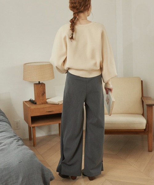 hinari(ヒナリ)の「ヘムフック2WAYワイドパンツ(その他パンツ・レディース・キャメル/チャコールグレー/アイボリー/ブラック/ベージュ・FREE/X-SMALL/SMALL)」の17枚目の写真