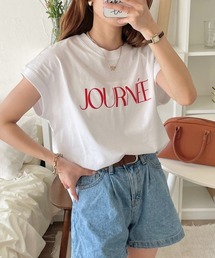 ロゴプリントフレンチスリーブTシャツ
