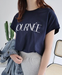 ロゴプリントフレンチスリーブTシャツ