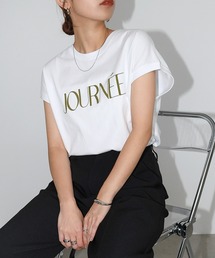 ロゴプリントフレンチスリーブTシャツ