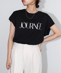ロゴプリントフレンチスリーブTシャツ