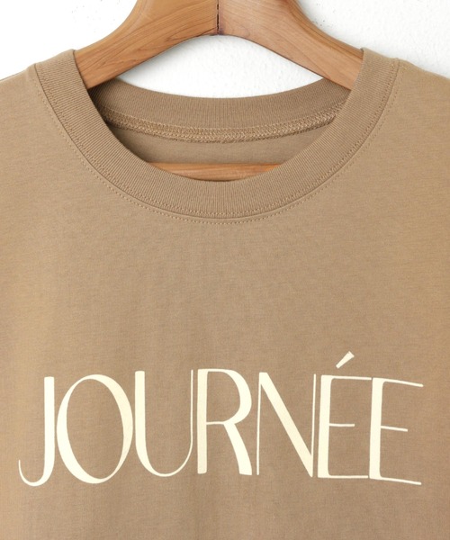 andme（アンドミー）の「ロゴプリントフレンチスリーブTシャツ（Tシャツ/カットソー・レディース・ブラック/ホワイト×ブラック/チャコールグレー/ベージュ/ネイビー/ホワイト×レッド/ブルーグリーン/カーキ/スミクロ/ホワイト×シルバー・M）」の19枚目の写真