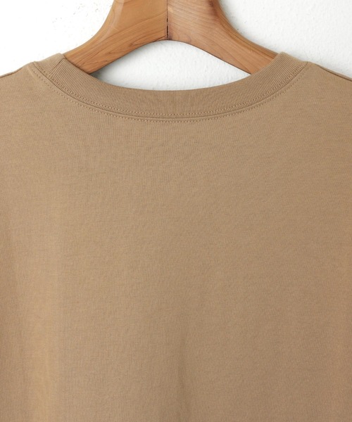 andme（アンドミー）の「ロゴプリントフレンチスリーブTシャツ（Tシャツ/カットソー・レディース・ブラック/ホワイト×ブラック/チャコールグレー/ベージュ/ネイビー/ホワイト×レッド/ブルーグリーン/カーキ/スミクロ/ホワイト×シルバー・M）」の20枚目の写真