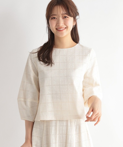 Andemiu(アンデミュウ)の「【セットアップ対応】コウシレースブラウス187601(シャツ/ブラウス・レディース・ブラック/ピンク/アイボリー・FREE)」の4枚目の写真