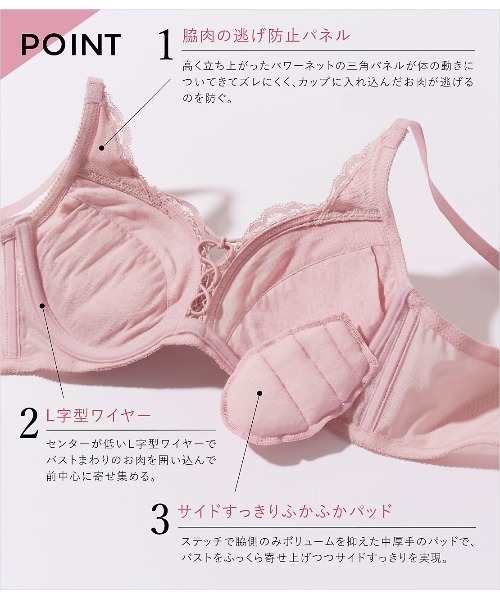 脇高カップで脇ぷよ肉もすっきり&谷間メイク】もりこれ脇高レース 脇高カップで脇ぷよ肉もすっきり&谷間メイク】もりこれ脇高レース