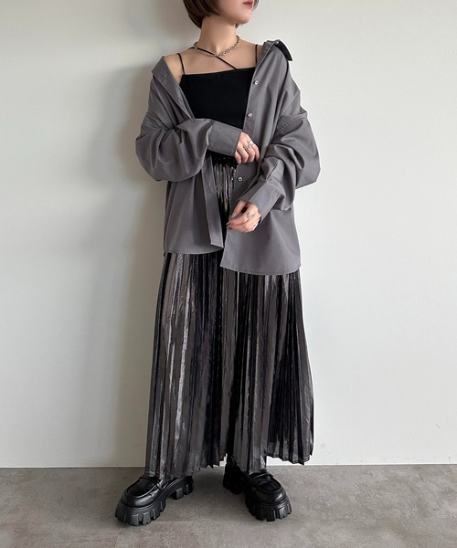 apres jour mignon(アプレジュールミニョン)の「カップ付き変形キャミソール(キャミソール・レディース・オレンジ/ネイビー/ブラック/アイボリー/ホワイト系その他/ブルー系その他/チャコールグレー/グレイッシュベージュ・フリー/X-LARGE)」の14枚目の写真