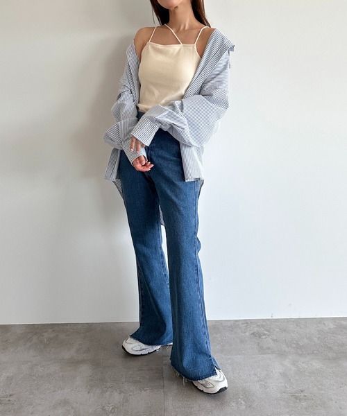 apres jour mignon(アプレジュールミニョン)の「カップ付き変形キャミソール(キャミソール・レディース・オレンジ/ネイビー/ブラック/アイボリー/ホワイト系その他/ブルー系その他/チャコールグレー/グレイッシュベージュ・フリー/X-LARGE)」の10枚目の写真