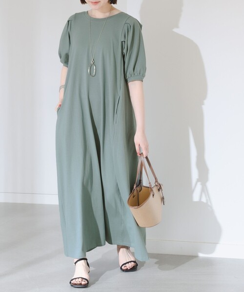 B:MING by BEAMS（ビーミングバイビームス）の「B:MING by BEAMS / 袖 タック ワンピース（ワンピース・レディース・ブルー系その他/スミクロ/オリーブ・FREE）」の6枚目の写真