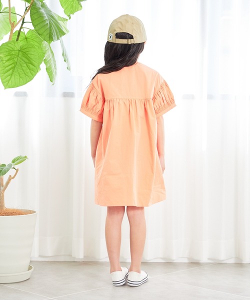 MAKE YOUR DAY(メイクユアデイ)の「ヨーク切替シャツワンピース■80~140cm(シャツワンピース・キッズ・ブルー/オレンジ・80/90/100/110/120/130/140)」の6枚目の写真