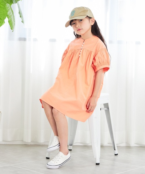 MAKE YOUR DAY(メイクユアデイ)の「ヨーク切替シャツワンピース■80~140cm(シャツワンピース・キッズ・ブルー/オレンジ・80/90/100/110/120/130/140)」の7枚目の写真
