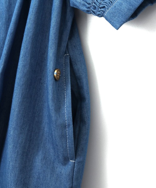 MAKE YOUR DAY(メイクユアデイ)の「ヨーク切替シャツワンピース■80~140cm(シャツワンピース・キッズ・ブルー/オレンジ・80/90/100/110/120/130/140)」の14枚目の写真