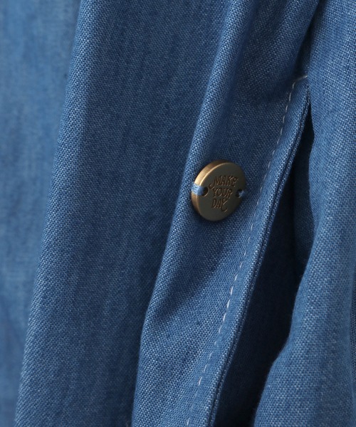 MAKE YOUR DAY(メイクユアデイ)の「ヨーク切替シャツワンピース■80~140cm(シャツワンピース・キッズ・ブルー/オレンジ・80/90/100/110/120/130/140)」の15枚目の写真