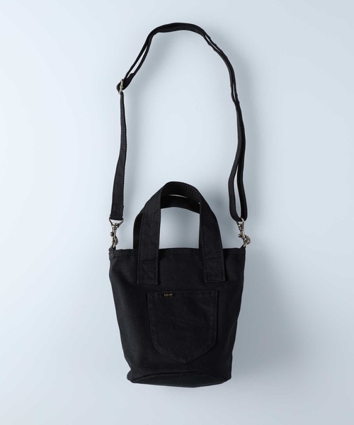 Lee(リー)の「【Lee】LEEロゴ2way丸底バッグ(ショルダーバッグ・レディース・ブラック/キナリ・ONE SIZE)」の5枚目の写真