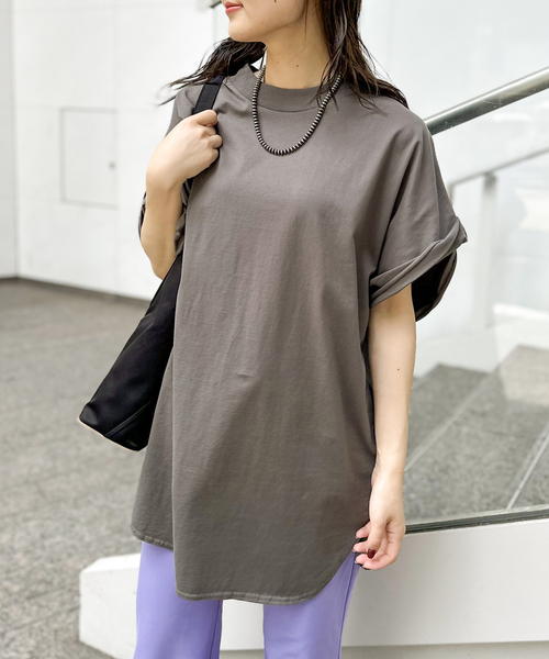 ALORE（アローレ）の「【ALORE/アローレ】ルーズTシャツ（Tシャツ/カットソー・レディース・チャコールグレー/ホワイト・FREE）」の2枚目の写真