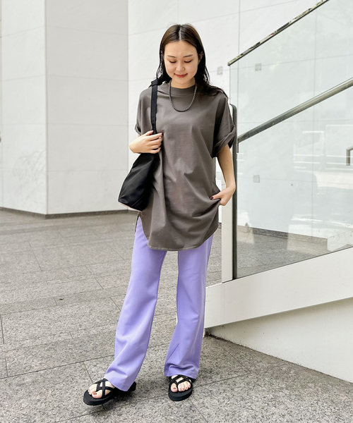 ALORE（アローレ）の「【ALORE/アローレ】ルーズTシャツ（Tシャツ/カットソー・レディース・チャコールグレー/ホワイト・FREE）」の6枚目の写真