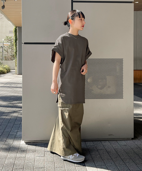 ALORE（アローレ）の「【ALORE/アローレ】ルーズTシャツ（Tシャツ/カットソー・レディース・チャコールグレー/ホワイト・FREE）」の11枚目の写真