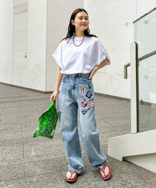 ALORE（アローレ）の「【ALORE/アローレ】ルーズTシャツ（Tシャツ/カットソー・レディース・チャコールグレー/ホワイト・FREE）」の16枚目の写真