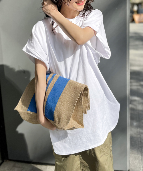 ALORE（アローレ）の「【ALORE/アローレ】ルーズTシャツ（Tシャツ/カットソー・レディース・チャコールグレー/ホワイト・FREE）」の18枚目の写真