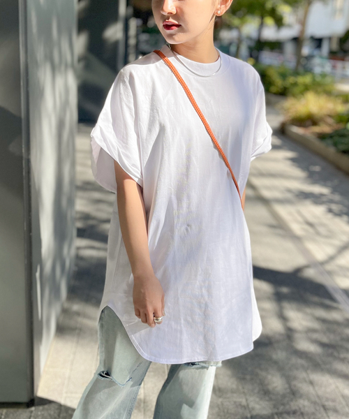 ALORE（アローレ）の「【ALORE/アローレ】ルーズTシャツ（Tシャツ/カットソー・レディース・チャコールグレー/ホワイト・FREE）」の22枚目の写真