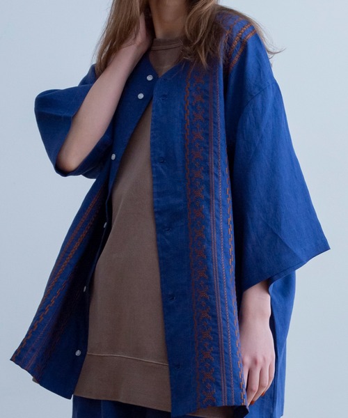 Universal Style Wear(ユニバーサルスタイルウェア)の「Universal Style Wear キューバ ベースボール シャツ(シャツ/ブラウス・メンズ・ネイビー/グレー/ナチュラル/ブラック・LARGE/MEDIUM/X-LARGE)」の6枚目の写真