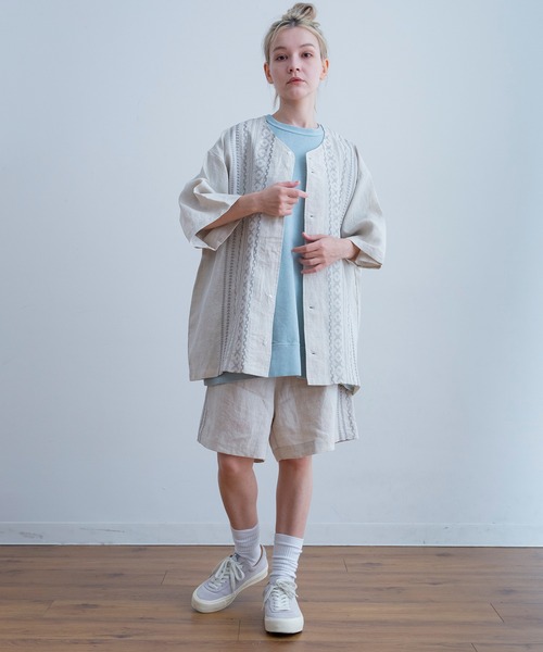 Universal Style Wear(ユニバーサルスタイルウェア)の「Universal Style Wear キューバ ベースボール シャツ(シャツ/ブラウス・メンズ・ネイビー/グレー/ナチュラル/ブラック・LARGE/MEDIUM/X-LARGE)」の11枚目の写真