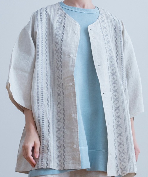 Universal Style Wear(ユニバーサルスタイルウェア)の「Universal Style Wear キューバ ベースボール シャツ(シャツ/ブラウス・メンズ・ネイビー/グレー/ナチュラル/ブラック・LARGE/MEDIUM/X-LARGE)」の12枚目の写真