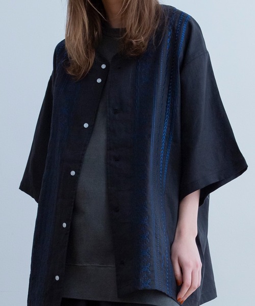 Universal Style Wear(ユニバーサルスタイルウェア)の「Universal Style Wear キューバ ベースボール シャツ(シャツ/ブラウス・メンズ・ネイビー/グレー/ナチュラル/ブラック・LARGE/MEDIUM/X-LARGE)」の8枚目の写真