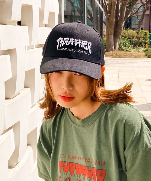 THRASHER(スラッシャー)の「SANSKRIT Style SnapBack CAP/スラッシャー帽子(キャップ・メンズ・ブラック×ホワイト/ブラック×グレー・FREE)」の12枚目の写真