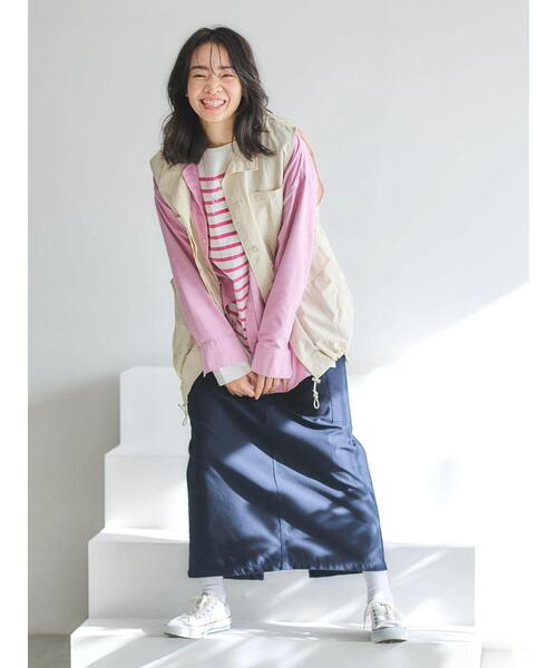 Green　Parks（グリーンパークス）の「ミリタリーベスト（ベスト・レディース・ホワイト系その他2/カーキ・FREE）」の18枚目の写真