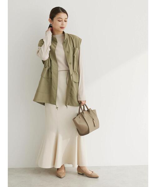 Green　Parks（グリーンパークス）の「ミリタリーベスト（ベスト・レディース・ホワイト系その他2/カーキ・FREE）」の7枚目の写真