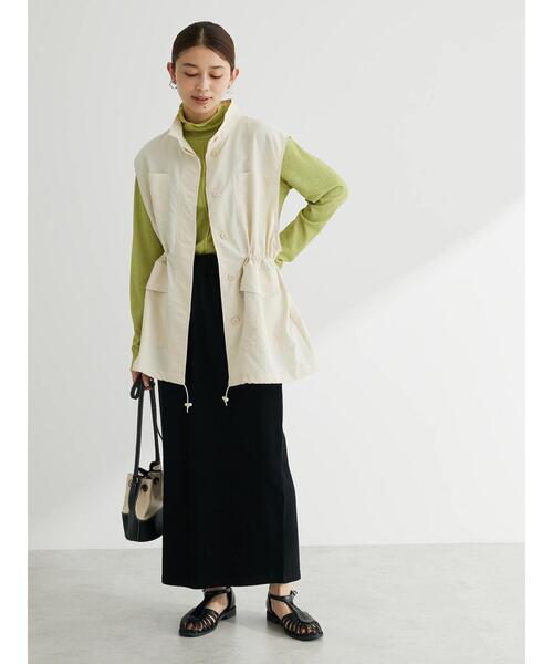 Green　Parks（グリーンパークス）の「ミリタリーベスト（ベスト・レディース・ホワイト系その他2/カーキ・FREE）」の4枚目の写真