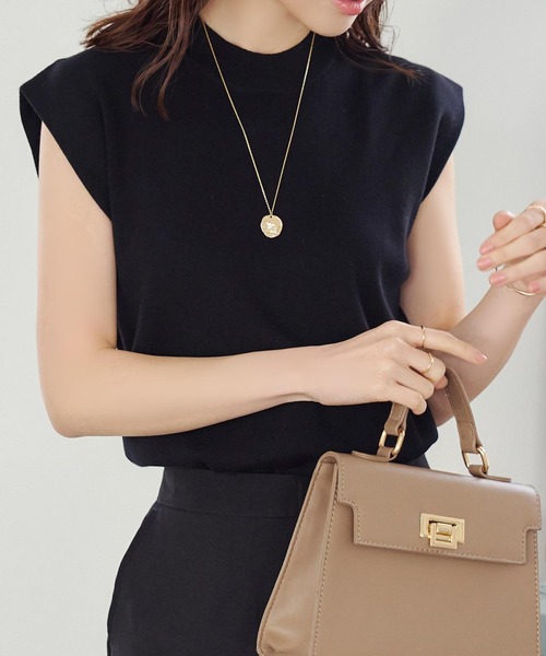 KOBE LETTUCE（コウベレタス）の「二重スリーブモックネックニットトップス（ニット/セーター・レディース・オフホワイト/グレイッシュベージュ/ブラック/ライトグリーン/ピンク系/イエロー/ブラック系その他/グレー/ベージュ系・L/M）」の17枚目の写真