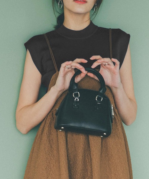 KOBE LETTUCE（コウベレタス）の「二重スリーブモックネックニットトップス（ニット/セーター・レディース・オフホワイト/グレイッシュベージュ/ブラック/ライトグリーン/ピンク系/イエロー/ブラック系その他/グレー/ベージュ系・L/M）」の10枚目の写真