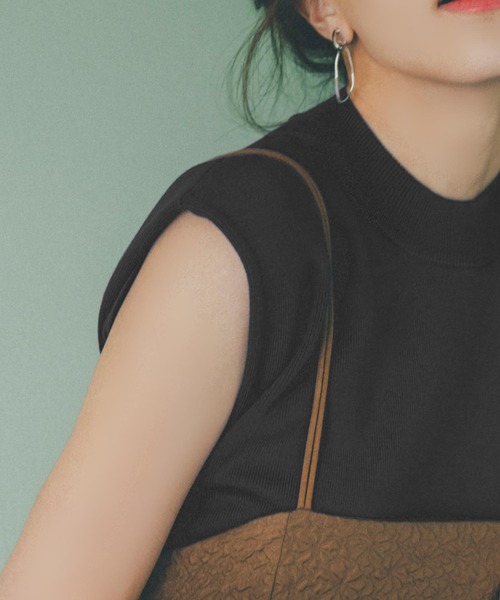 KOBE LETTUCE（コウベレタス）の「二重スリーブモックネックニットトップス（ニット/セーター・レディース・オフホワイト/グレイッシュベージュ/ブラック/ライトグリーン/ピンク系/イエロー/ブラック系その他/グレー/ベージュ系・L/M）」の12枚目の写真