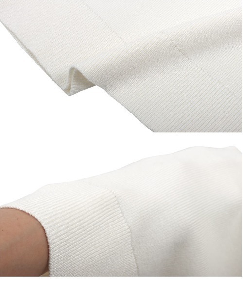 KOBE LETTUCE（コウベレタス）の「二重スリーブモックネックニットトップス（ニット/セーター・レディース・オフホワイト/グレイッシュベージュ/ブラック/ライトグリーン/ピンク系/イエロー/ブラック系その他/グレー/ベージュ系・L/M）」の18枚目の写真