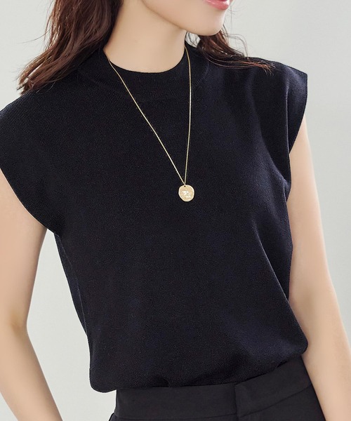 KOBE LETTUCE（コウベレタス）の「二重スリーブモックネックニットトップス（ニット/セーター・レディース・オフホワイト/グレイッシュベージュ/ブラック/ライトグリーン/ピンク系/イエロー/ブラック系その他/グレー/ベージュ系・L/M）」の22枚目の写真