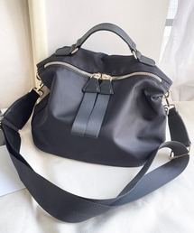 florist | 【2WAY/3WAY】ビッグファスナーデザインのナイロン×レザーハンドバッグ/ショルダーバッグ(ショルダーバッグ)