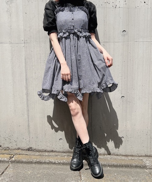 PAIN（ペイン）の「フリルキャミドレス（ワンピース・レディース・ホワイト/チェック・FREE）」の16枚目の写真