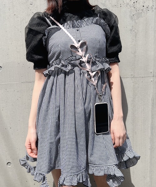 PAIN（ペイン）の「フリルキャミドレス（ワンピース・レディース・ホワイト/チェック・FREE）」の7枚目の写真