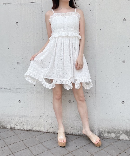 PAIN（ペイン）の「フリルキャミドレス（ワンピース・レディース・ホワイト/チェック・FREE）」の14枚目の写真