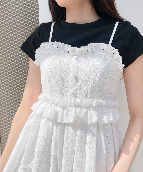 PAIN（ペイン）の「フリルキャミドレス（ワンピース・レディース・ホワイト/チェック・FREE）」の12枚目の写真