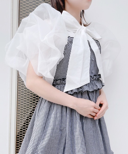 PAIN（ペイン）の「フリルキャミドレス（ワンピース・レディース・ホワイト/チェック・FREE）」の15枚目の写真