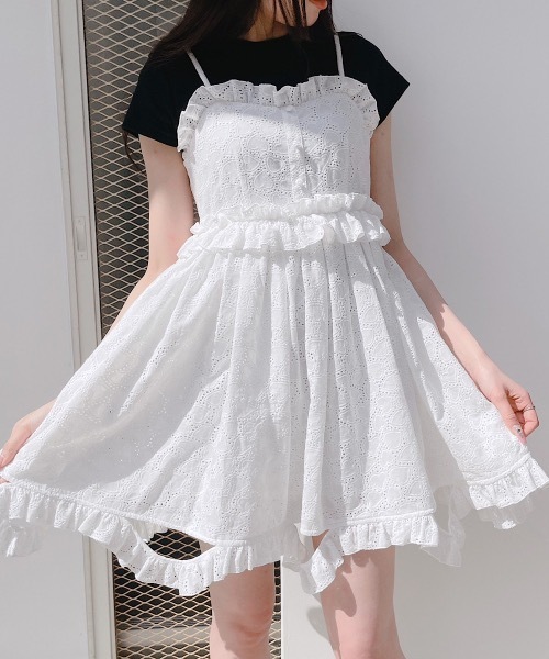 PAIN（ペイン）の「フリルキャミドレス（ワンピース・レディース・ホワイト/チェック・FREE）」の17枚目の写真