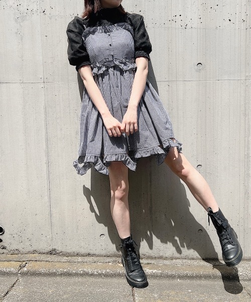 PAIN（ペイン）の「フリルキャミドレス（ワンピース・レディース・ホワイト/チェック・FREE）」の18枚目の写真
