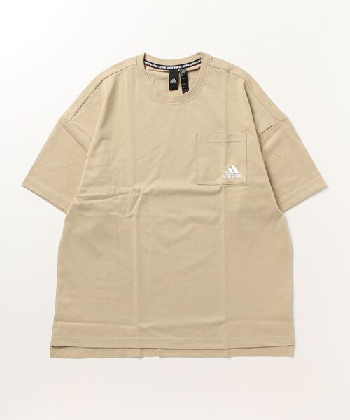 adidas（アディダス）の「アディダス adidas オーバーサイズ シルエット ヘビーコットン ポケットTシャツ（Tシャツ/カットソー・メンズ・ブラック/ベージュ/ホワイト・3L/L/M/LL/S）」の3枚目の写真