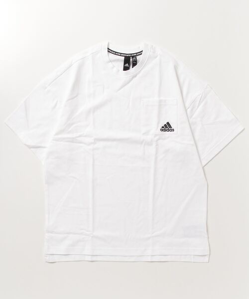 adidas（アディダス）の「アディダス adidas オーバーサイズ シルエット ヘビーコットン ポケットTシャツ（Tシャツ/カットソー・メンズ・ブラック/ベージュ/ホワイト・3L/L/M/LL/S）」の2枚目の写真